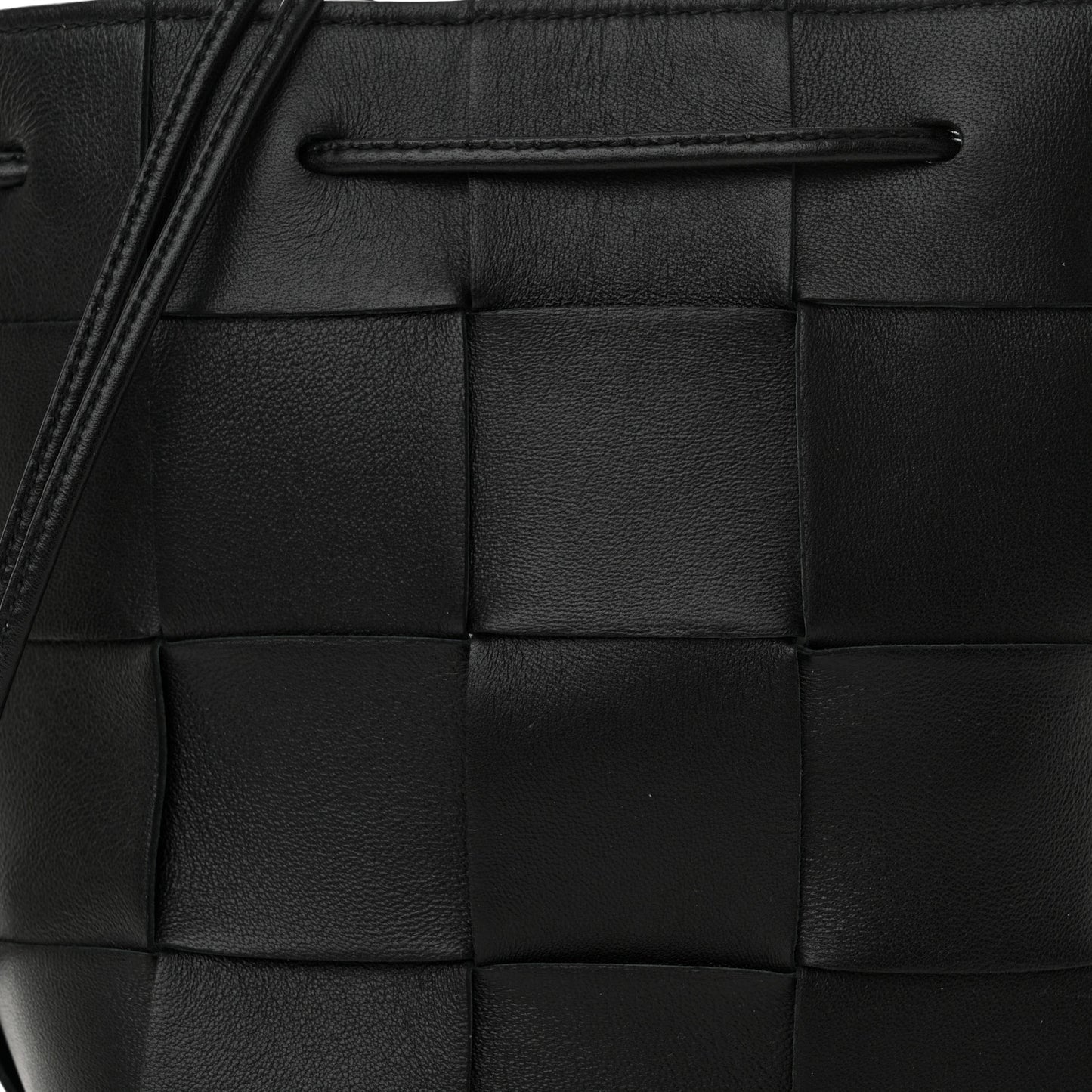 Lambskin Intreccio Small Crossbody Bucket Bag Fondant