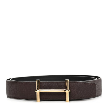 Hermes Togo Swift 32mm H d'Ancre Belt 115 46 Chocolate Black 1 of 6