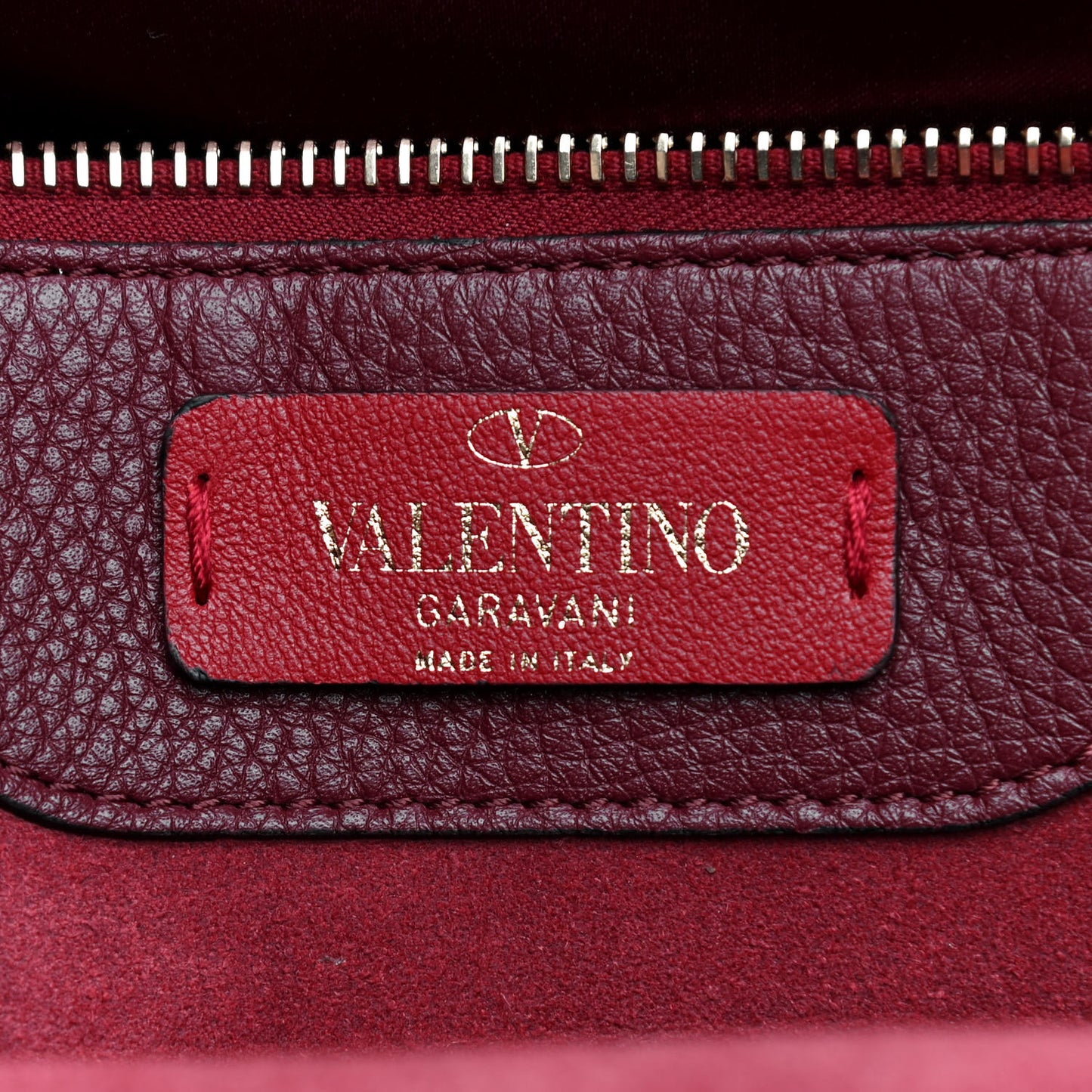 Grained Calfskin Rockstud Shoulder Tote Cerise