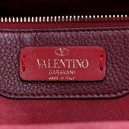 Valentino Garavani Grained Calfskin Rockstud Shoulder Tote Cerise 7 of 12