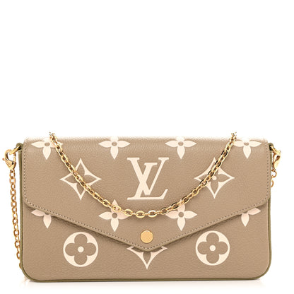 Louis Vuitton Empreinte Monogram Giant Felicie Pochette Tourterelle Creme 1 of 10