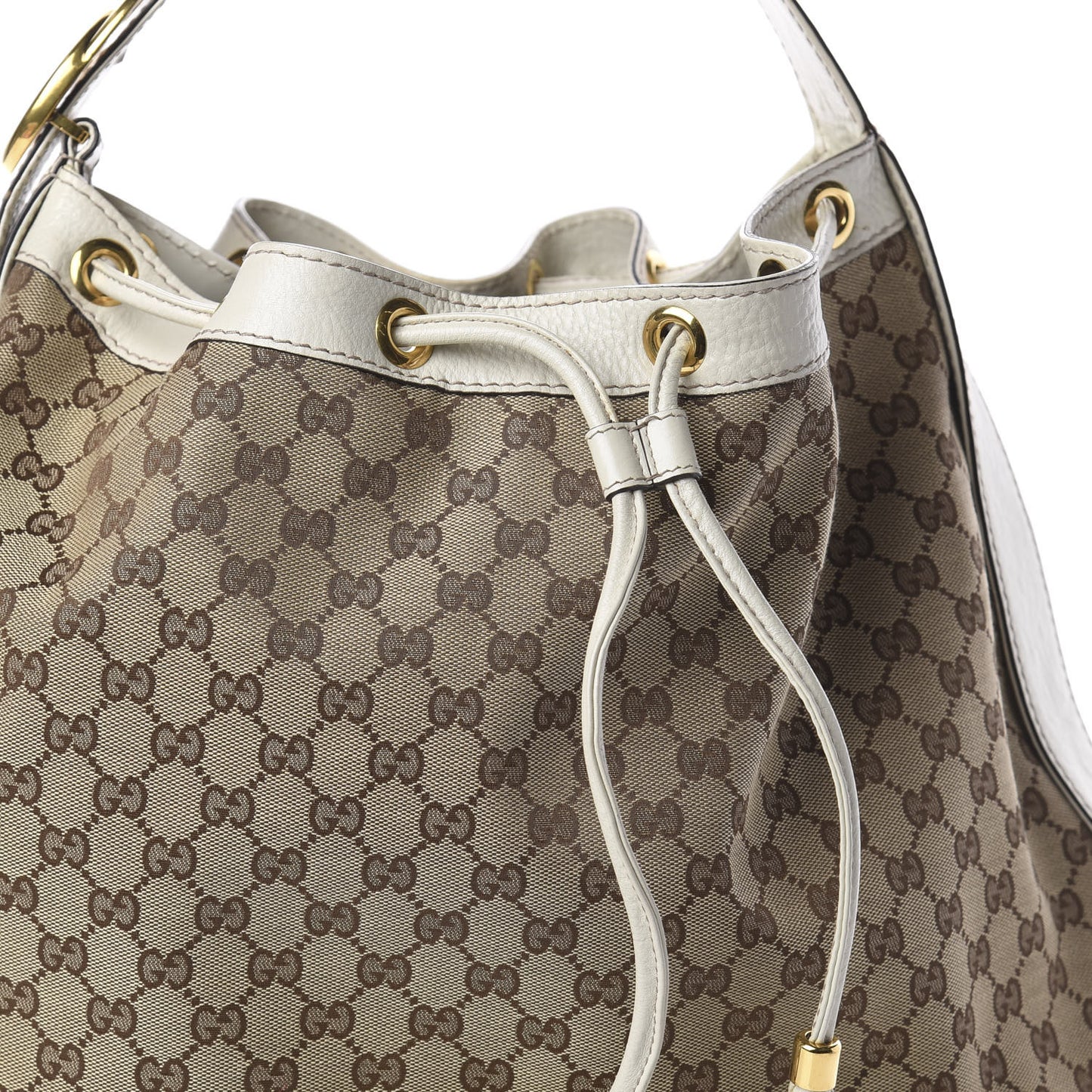 Monogram Medium Interlocking Icon Shoulder Bag White