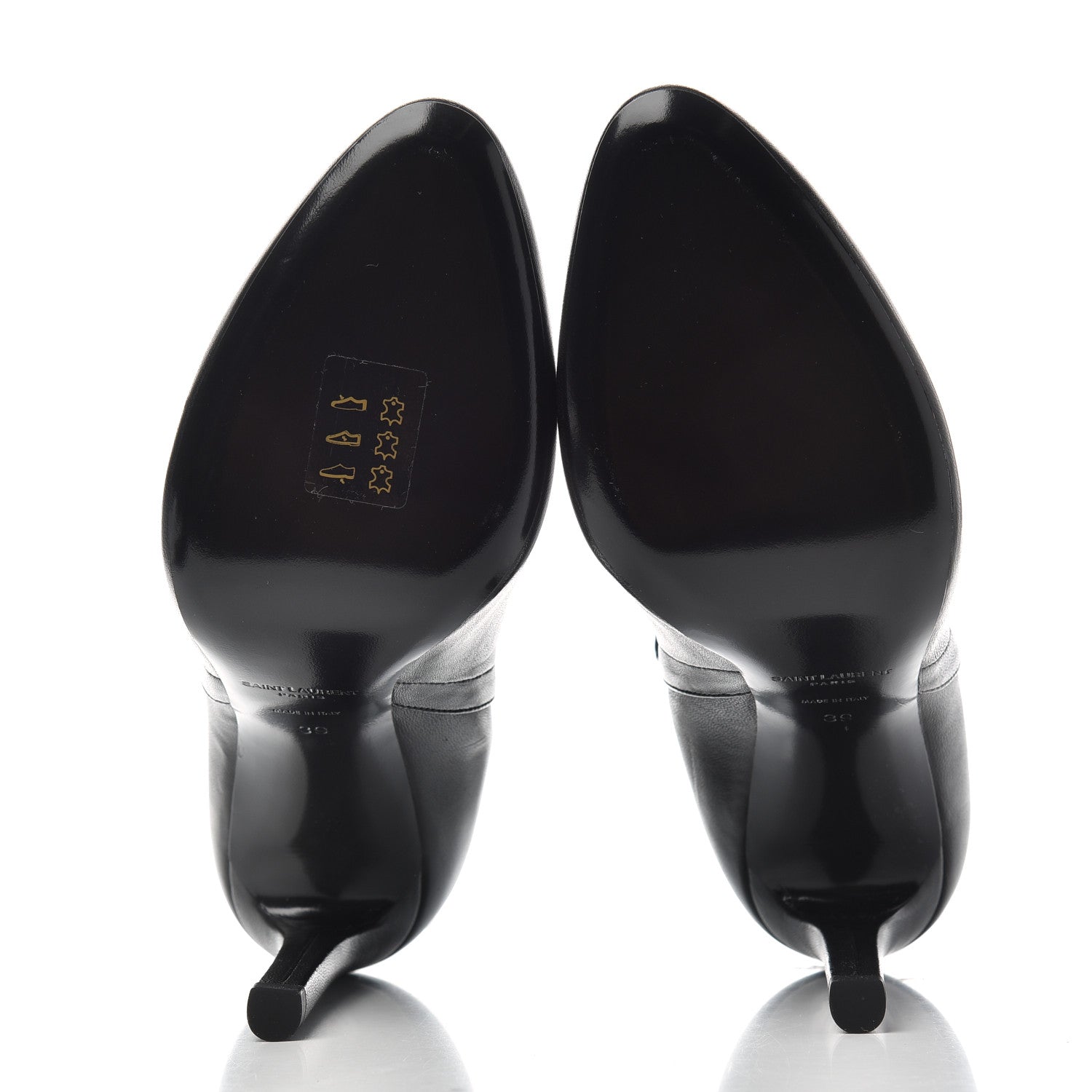 Saint Laurent Nappa Mica Buckle Ankle Booties 39 Black 6 of 10