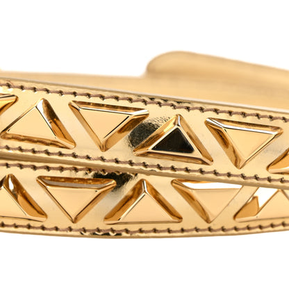 Prada Spazzolato Borchie Triangle Belt 85/34 Platino 7 of 8