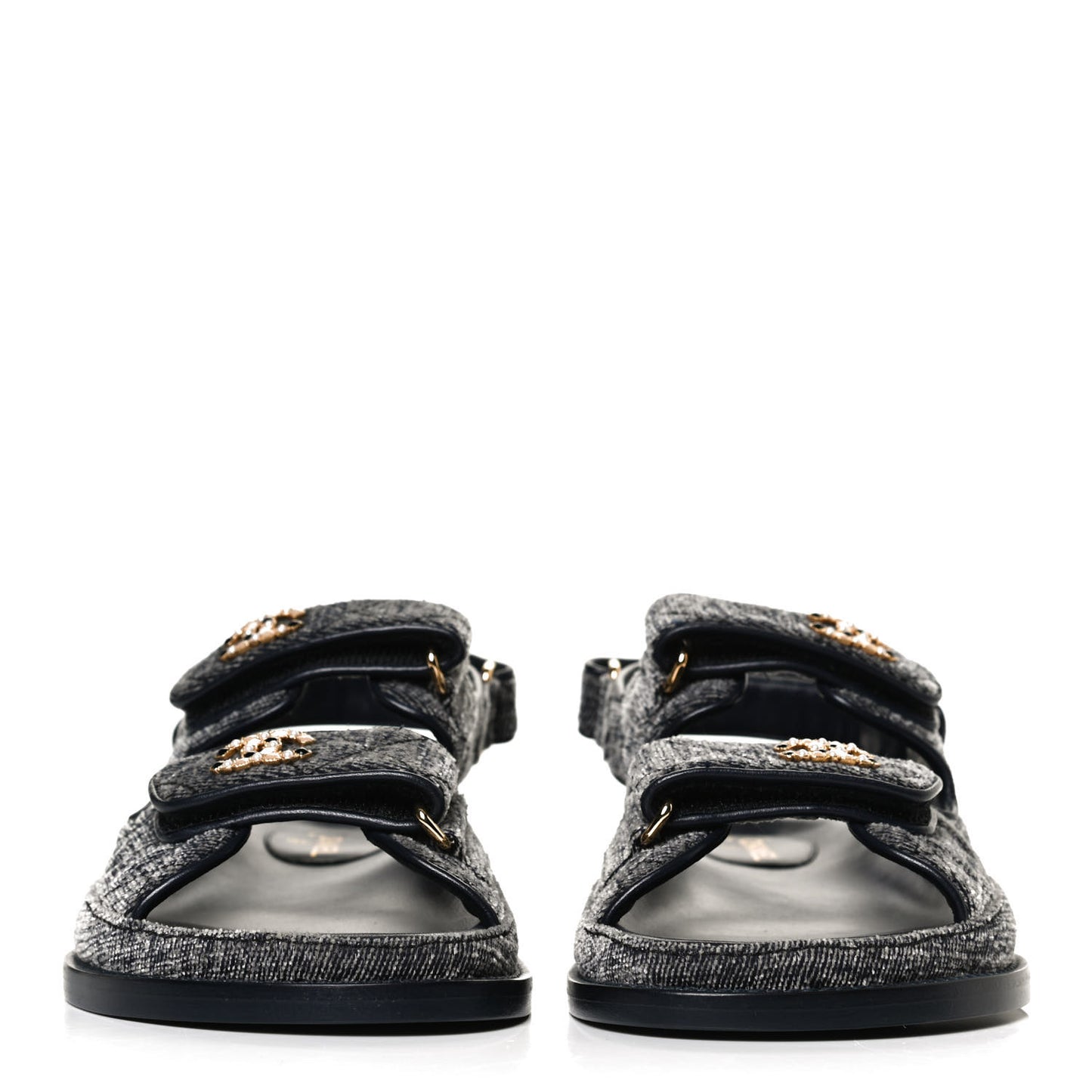 Velvet Velcro Dad Sandals 36 Grey
