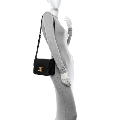 Celine Shiny Calfskin Medium Triomphe Black 2 of 14