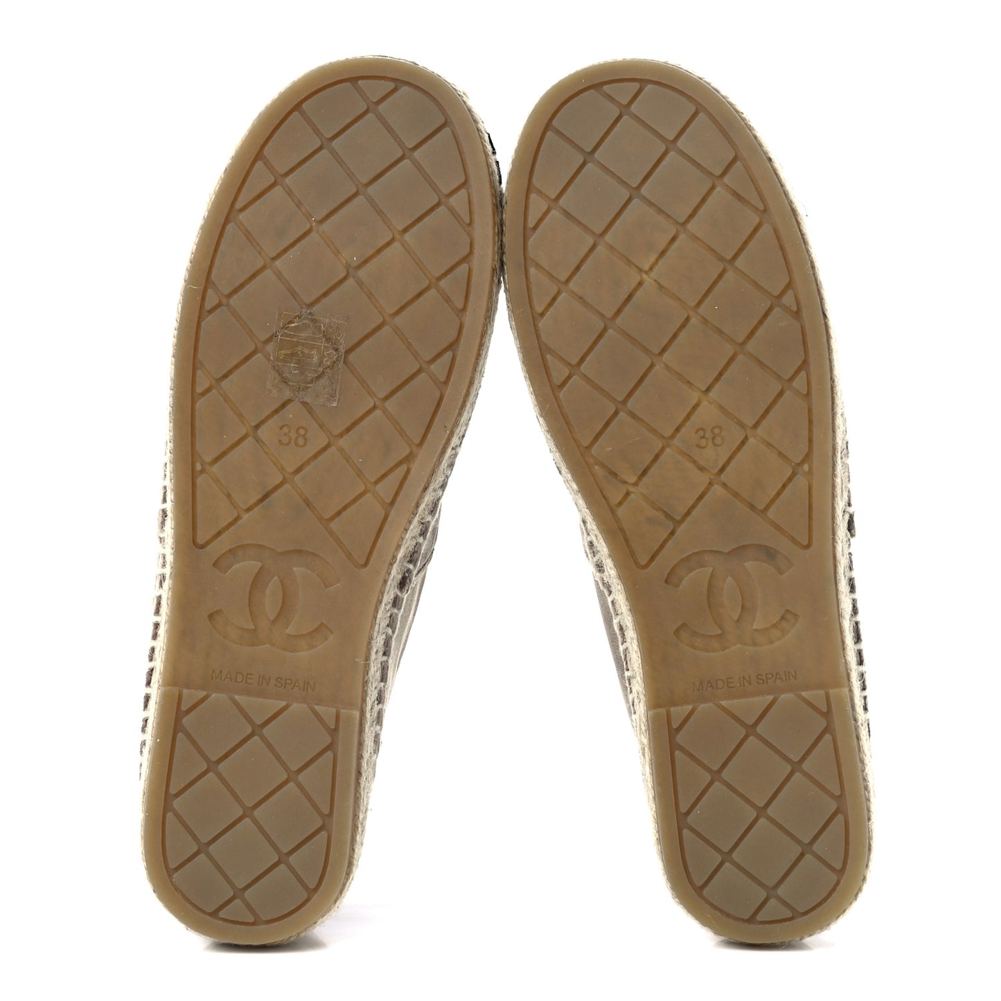 Velvet Logo Espadrilles 38 Beige Black