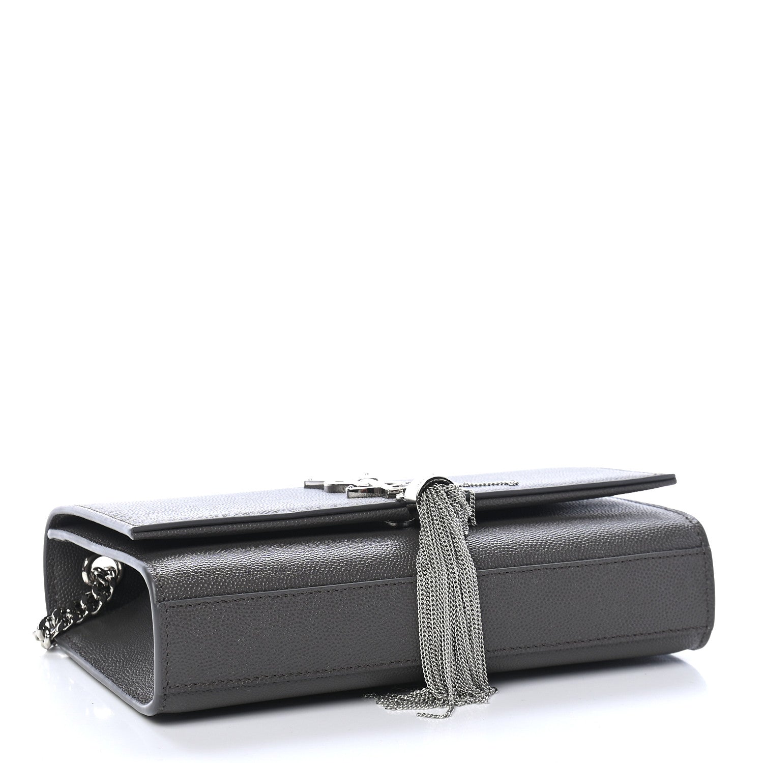 Saint Laurent Grain De Poudre Small Classic Monogram Kate Tassel Satchel Earth 3 of 7