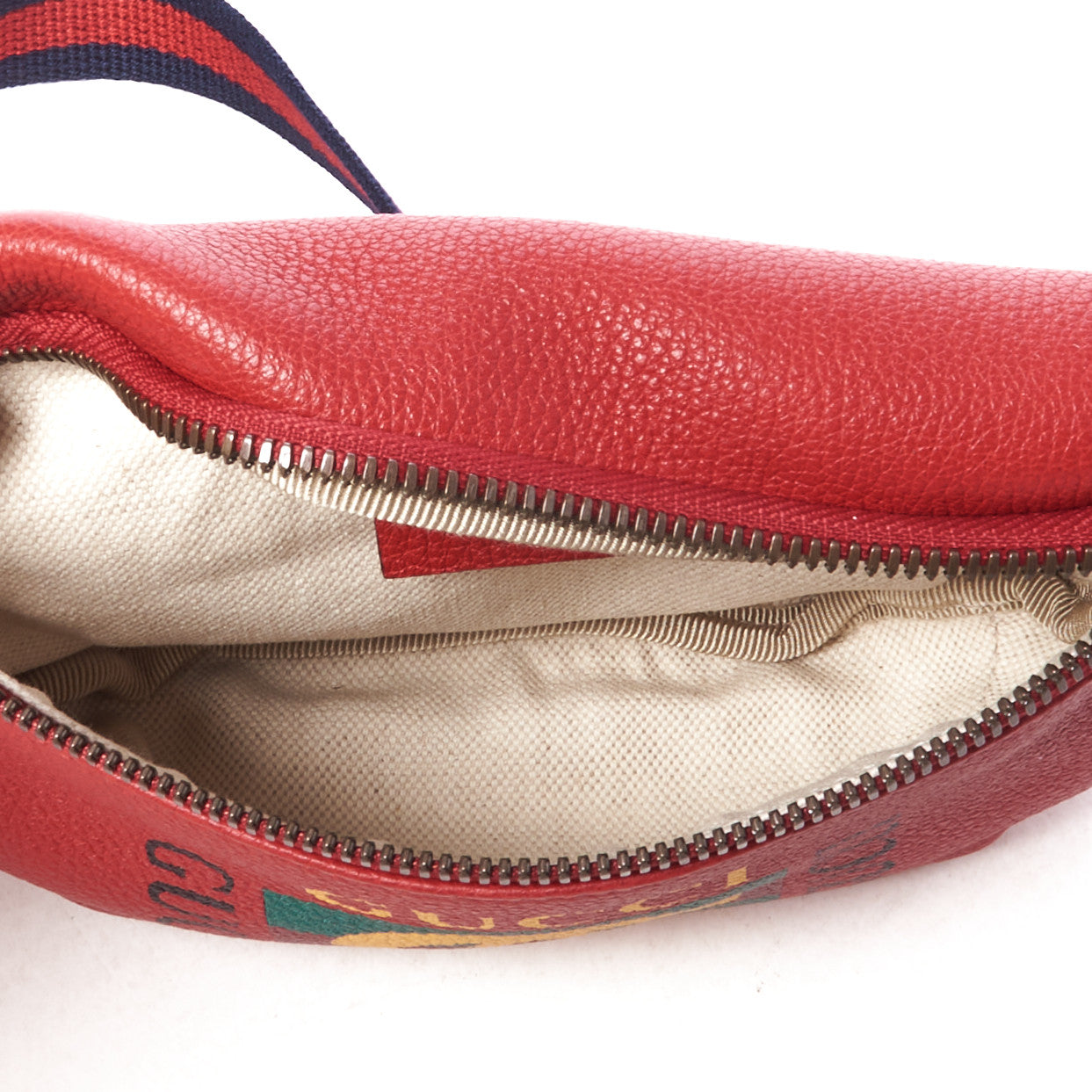 Grained Calfskin Small Logo Belt Bag Hibiscus Red