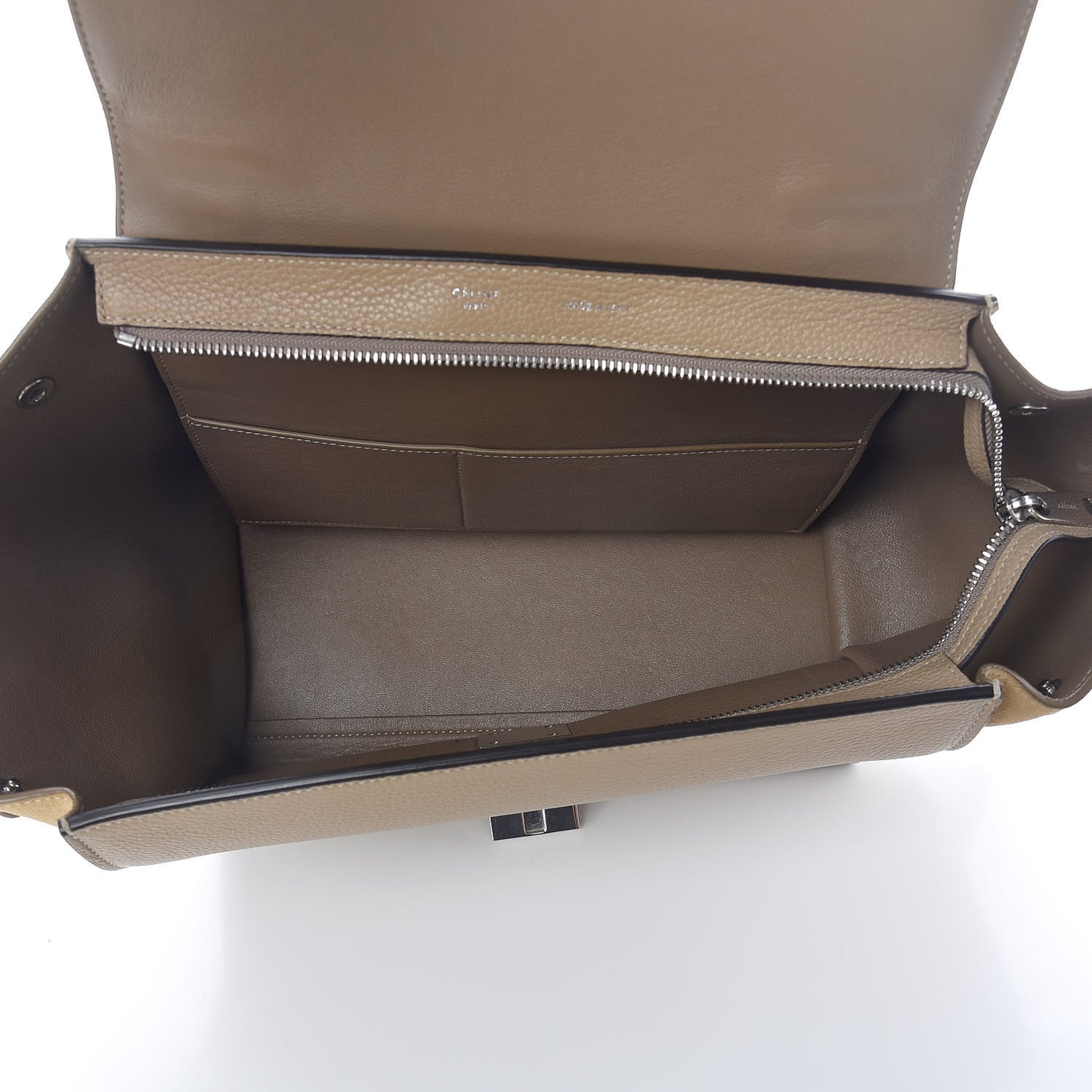 Drummed Calfskin Suede Medium Trapeze Dune