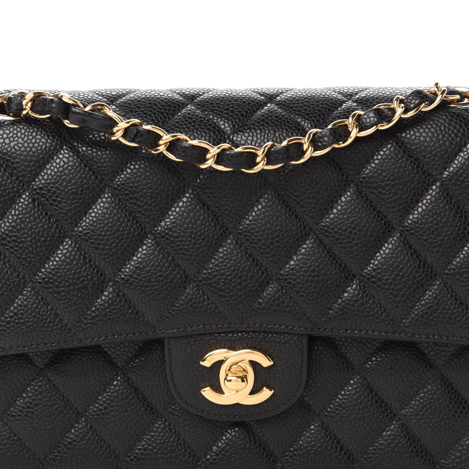 Chanel Caviar Quilted Medium Double Flap Black 10 of 11