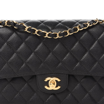 Chanel Caviar Quilted Medium Double Flap Black 10 of 11