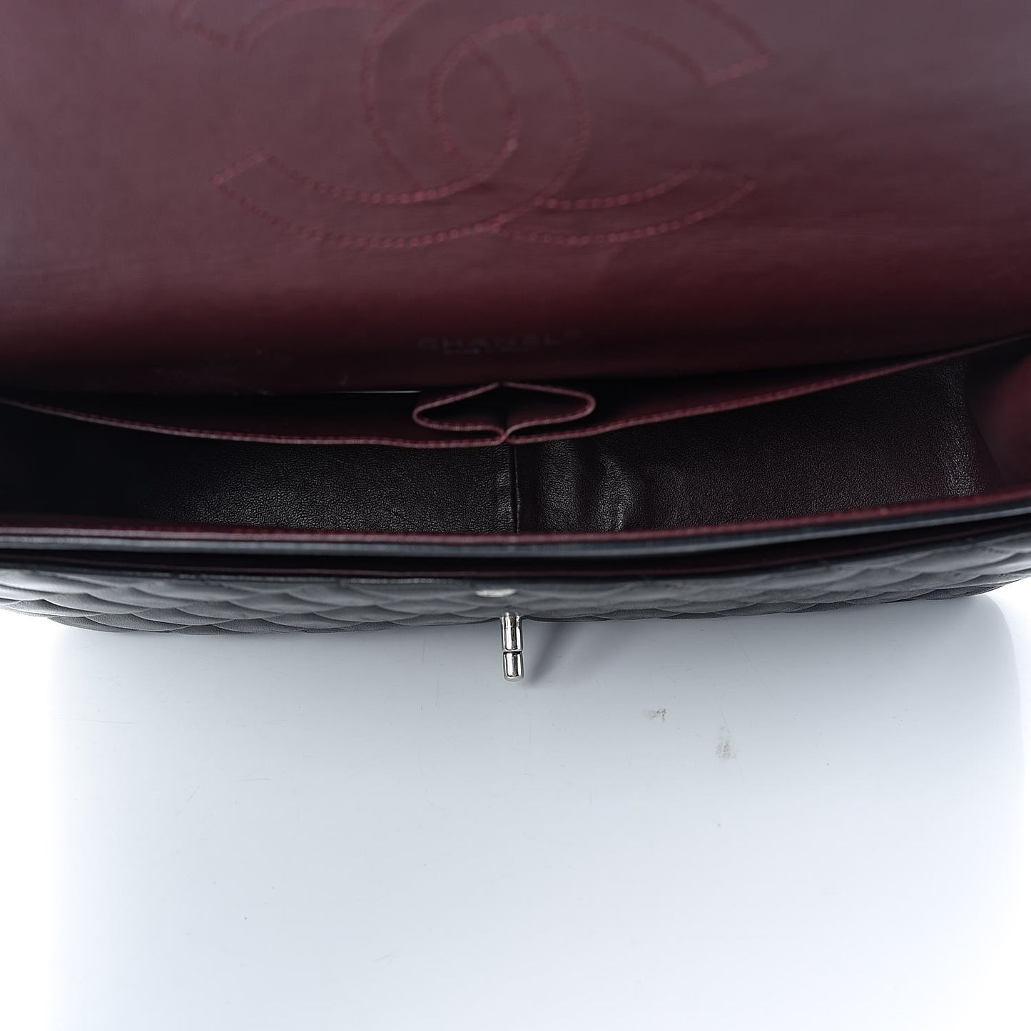 Lambskin Quilted Maxi Double Flap Black