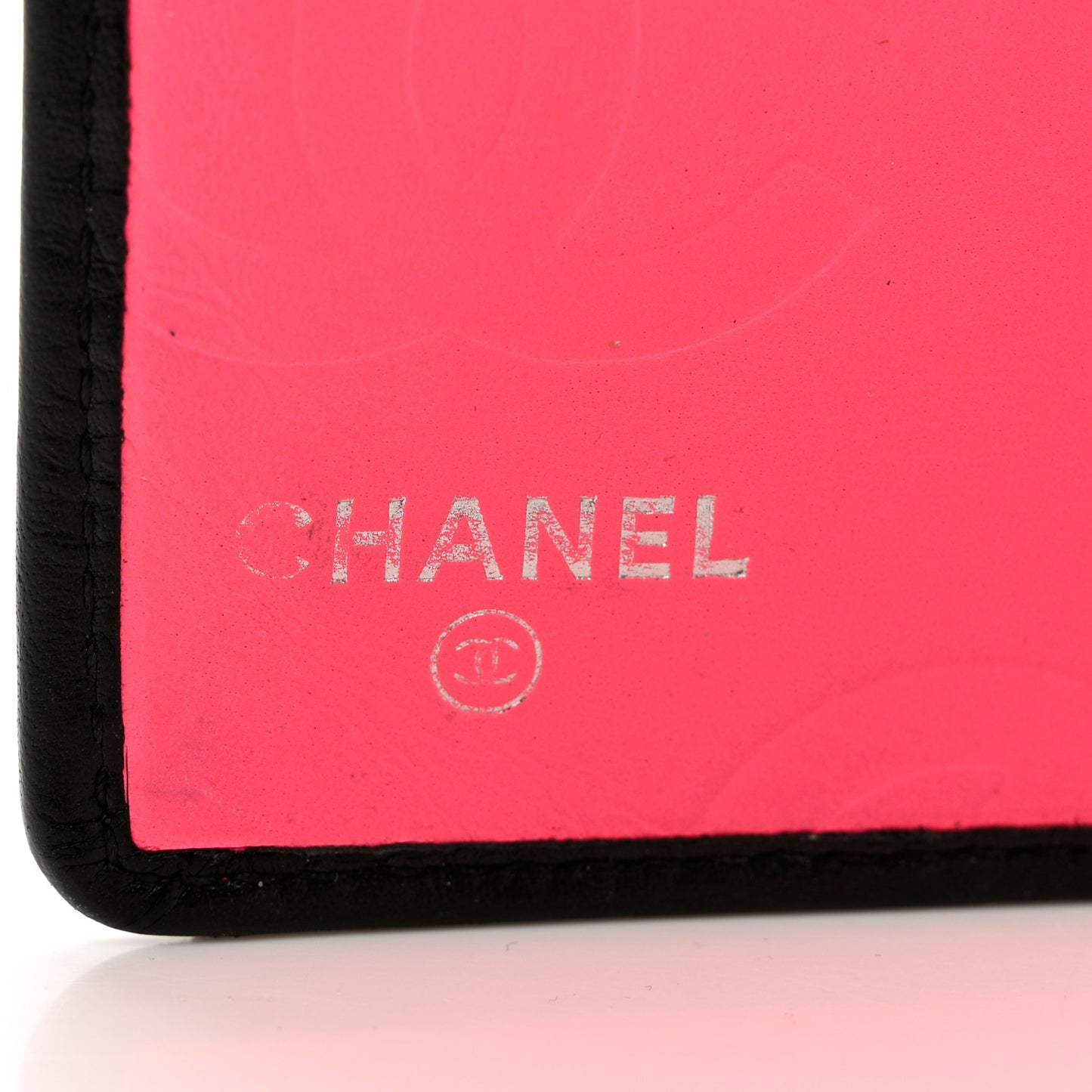 Calfskin Quilted Cambon Yen Wallet Black