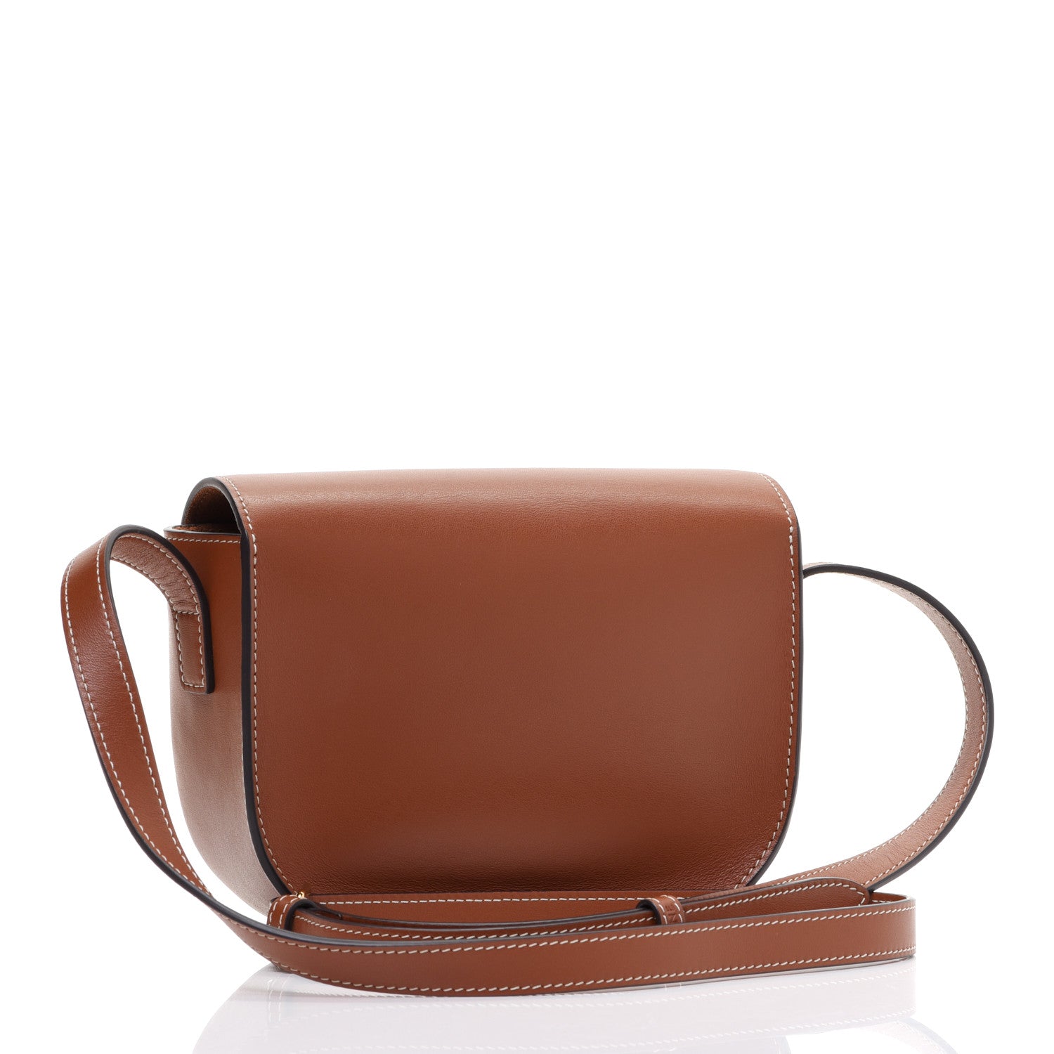 Celine Smooth Calfskin Cuir Triomphe Folco Crossbody Bag Tan 3 of 12
