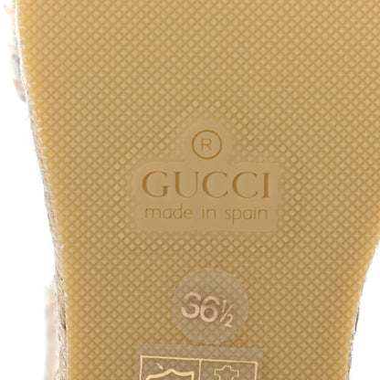Gucci Nappa Matelasse GG Marmont Ankle Wrap Platform 35/120mm Espadrille Wedges 36.5 Great White 6 of 8