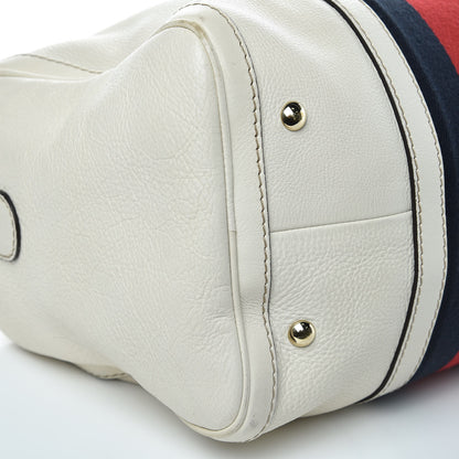 Gucci Calfskin Vintage Web Medium Boston White 9 of 16