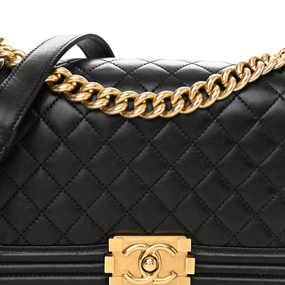 Chanel Lambskin Quilted Medium Boy Flap Black 8 of 10