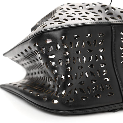 Alaia Calfskin Laser Cut Rose-Marie 19 Bag Black 6 of 10
