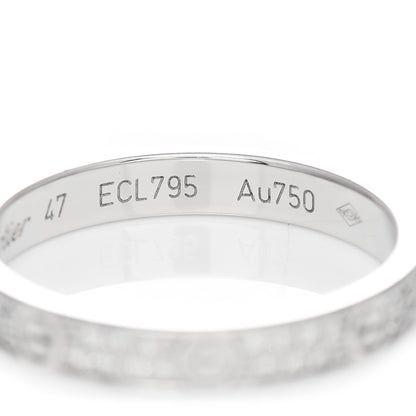 Cartier 18K White Gold Diamond 2.6mm LOVE Paved Band Ring 47 4 5 of 5