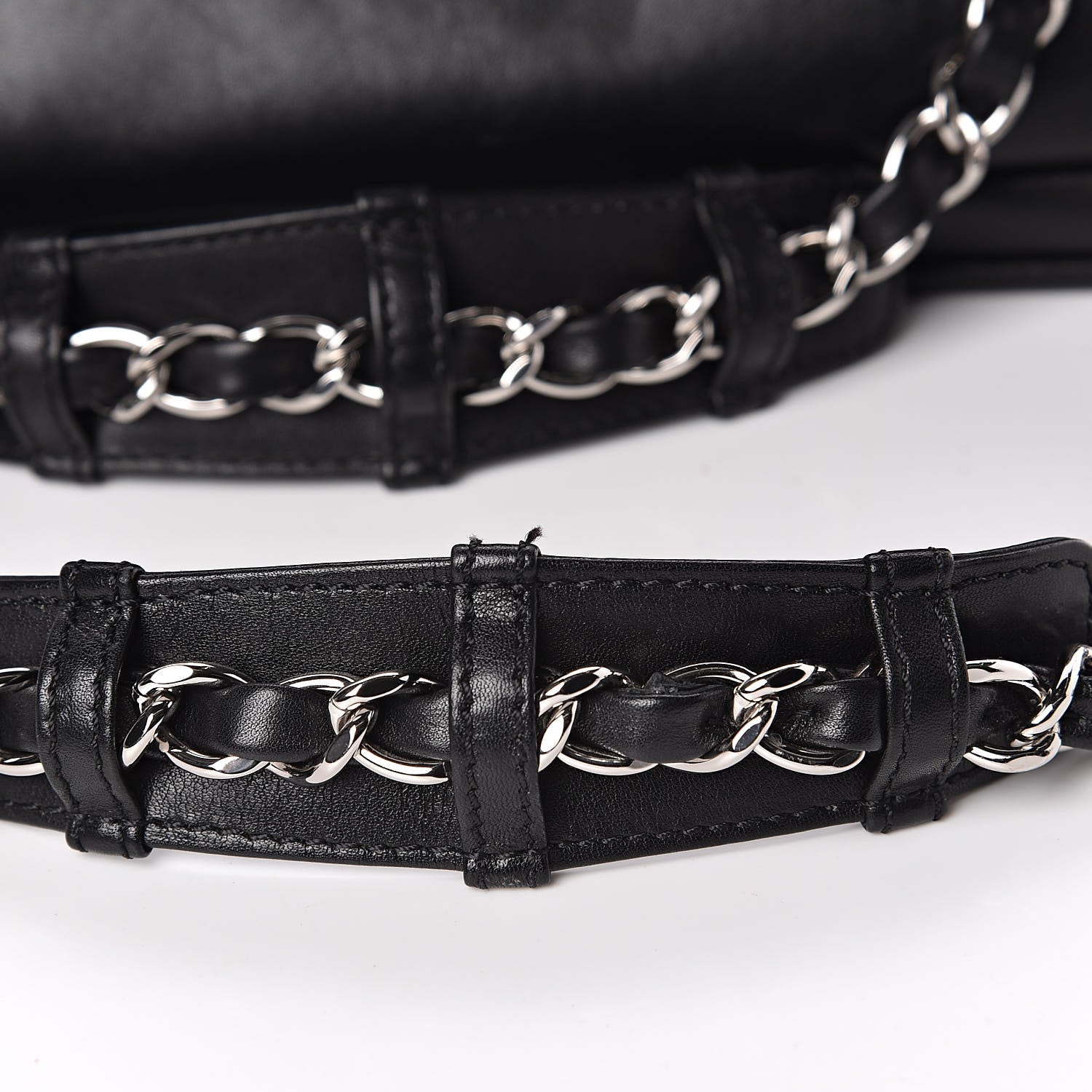 Chanel Calfskin Diagonal Ligne Flap Black 11 of 14