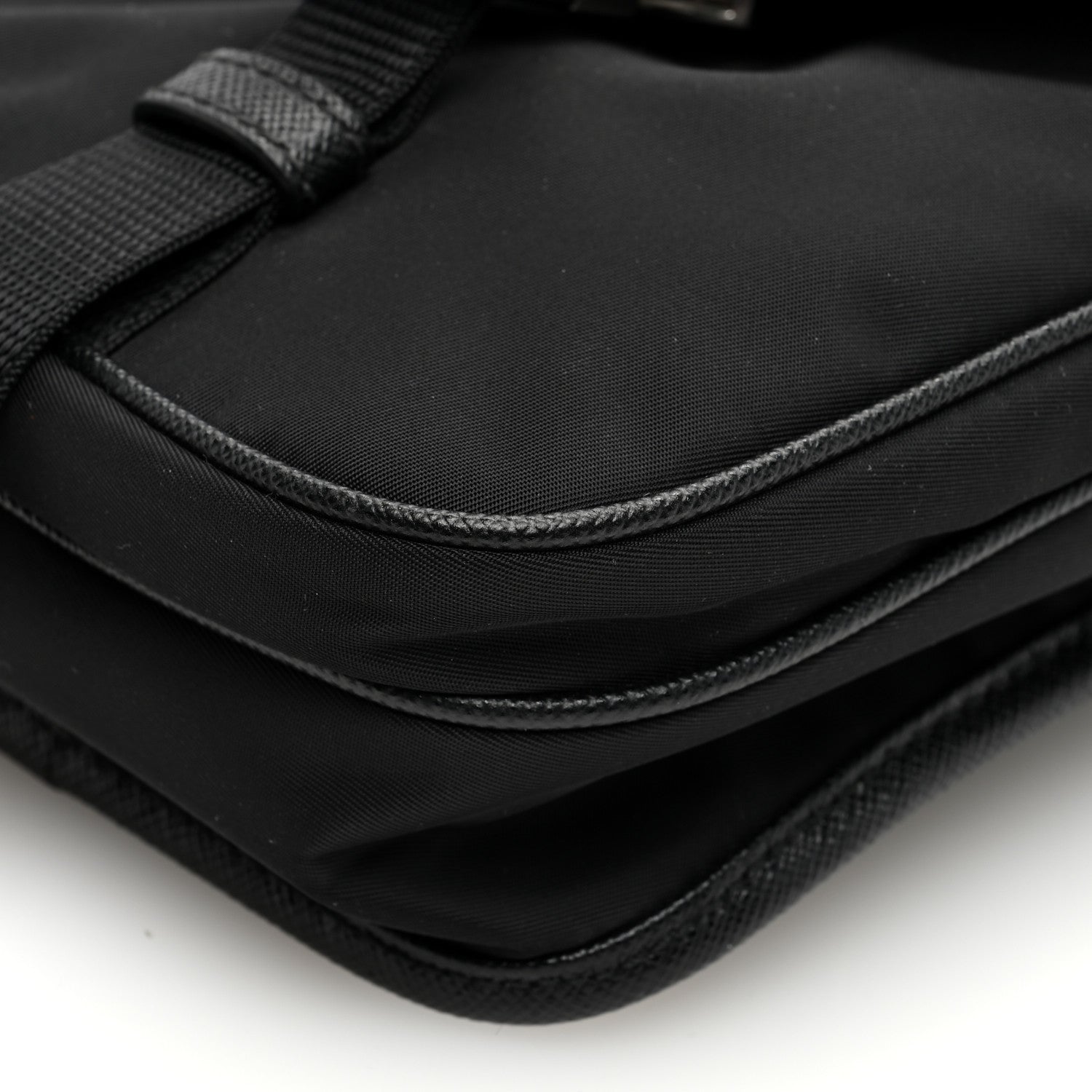 Prada Re-Nylon Saffiano Mini Pocket Single Snap Buckle Messenger Bag Black 10 of 10