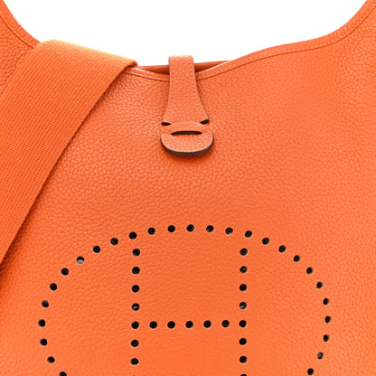 Hermes Taurillon Clemence Evelyne III PM Orange 8 of 15