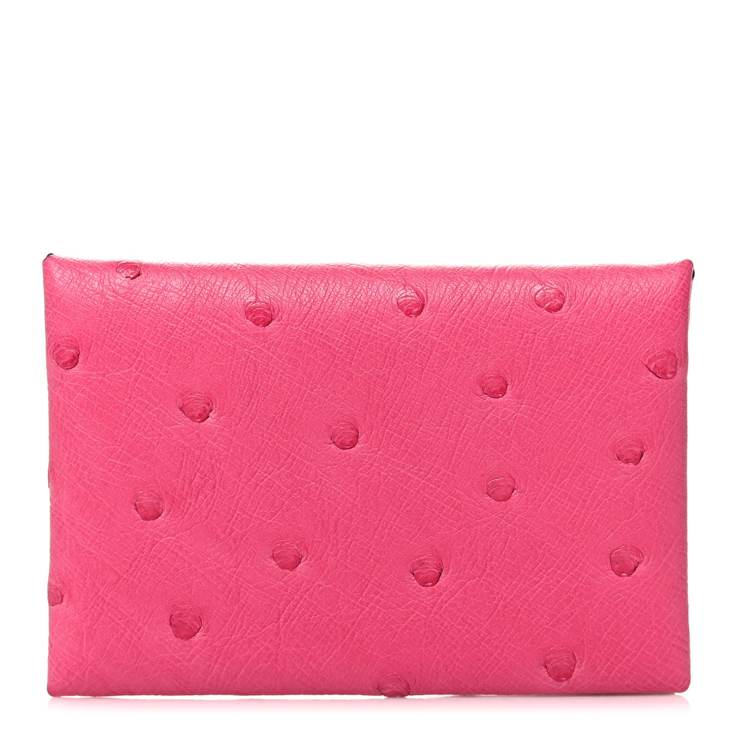 Ostrich Calvi Card Case Rose Tyrien