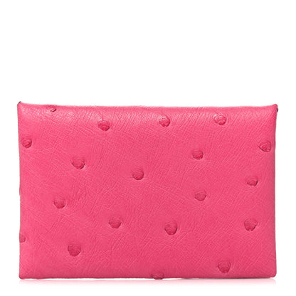 Hermes Ostrich Calvi Rose Tyrien 1 of 10