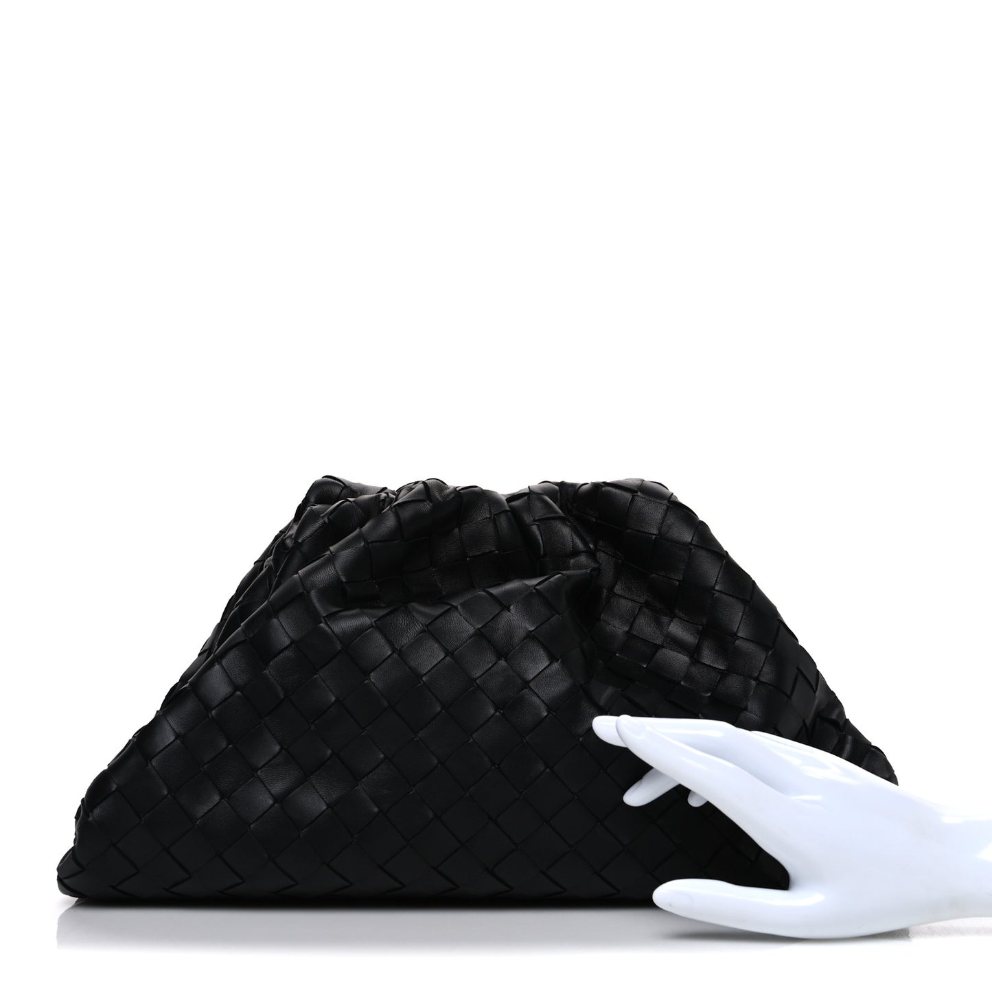 Nappa Maxi Intreccio The Pouch Oversized Clutch Black
