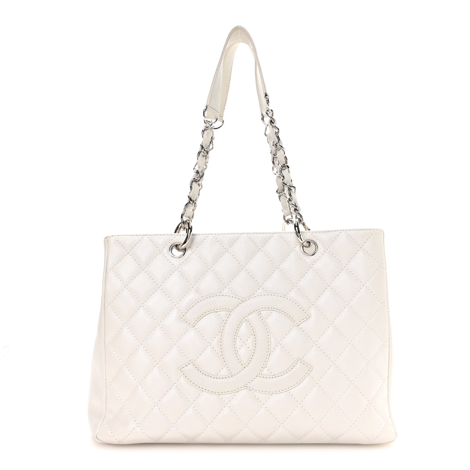 Chanel Caviar Quilted Grand Shopping Tote GST White 1 of 11