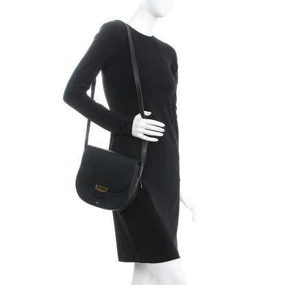 Celine Grained Calfskin Medium Trotteur Black 2 of 8