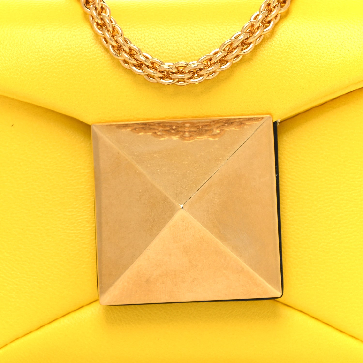 Valentino Garavani Nappa Micro One Stud Chain Bag Bright Lemon 8 of 10