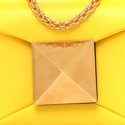 Valentino Garavani Nappa Micro One Stud Chain Bag Bright Lemon 8 of 10