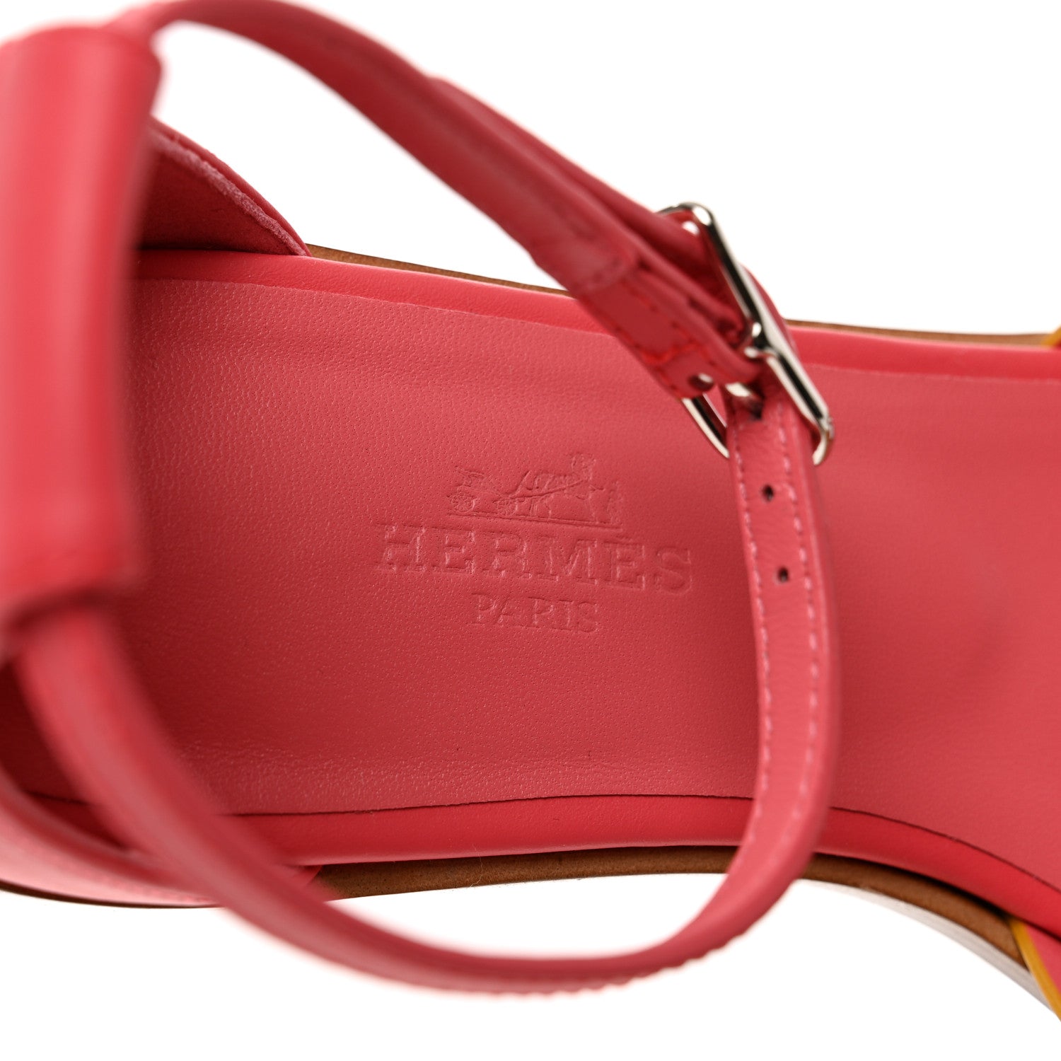 Hermes Calfskin Santorini Sandals 35 Jaune Sable Rose 7 of 8