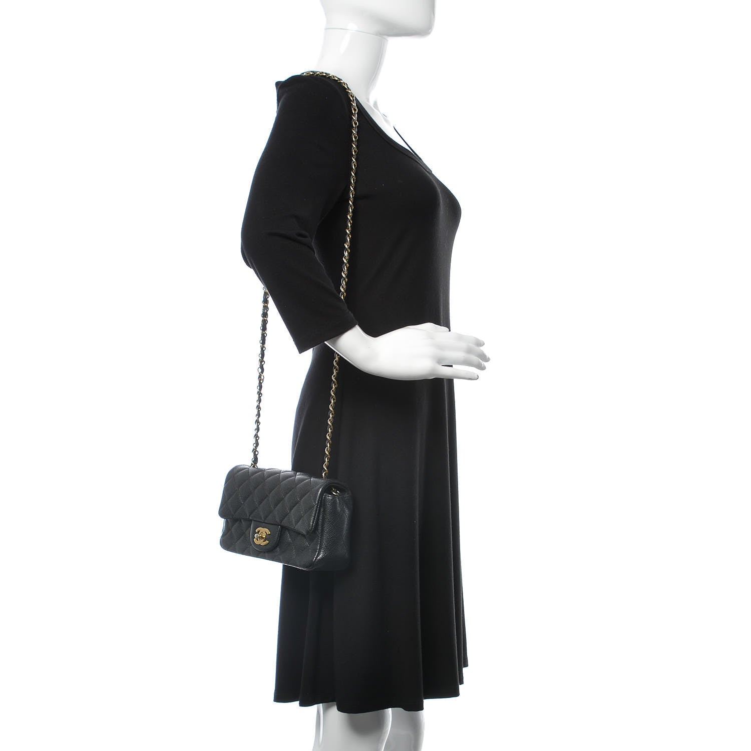 Chanel Caviar Quilted Mini Rectangular Flap Black 2 of 9