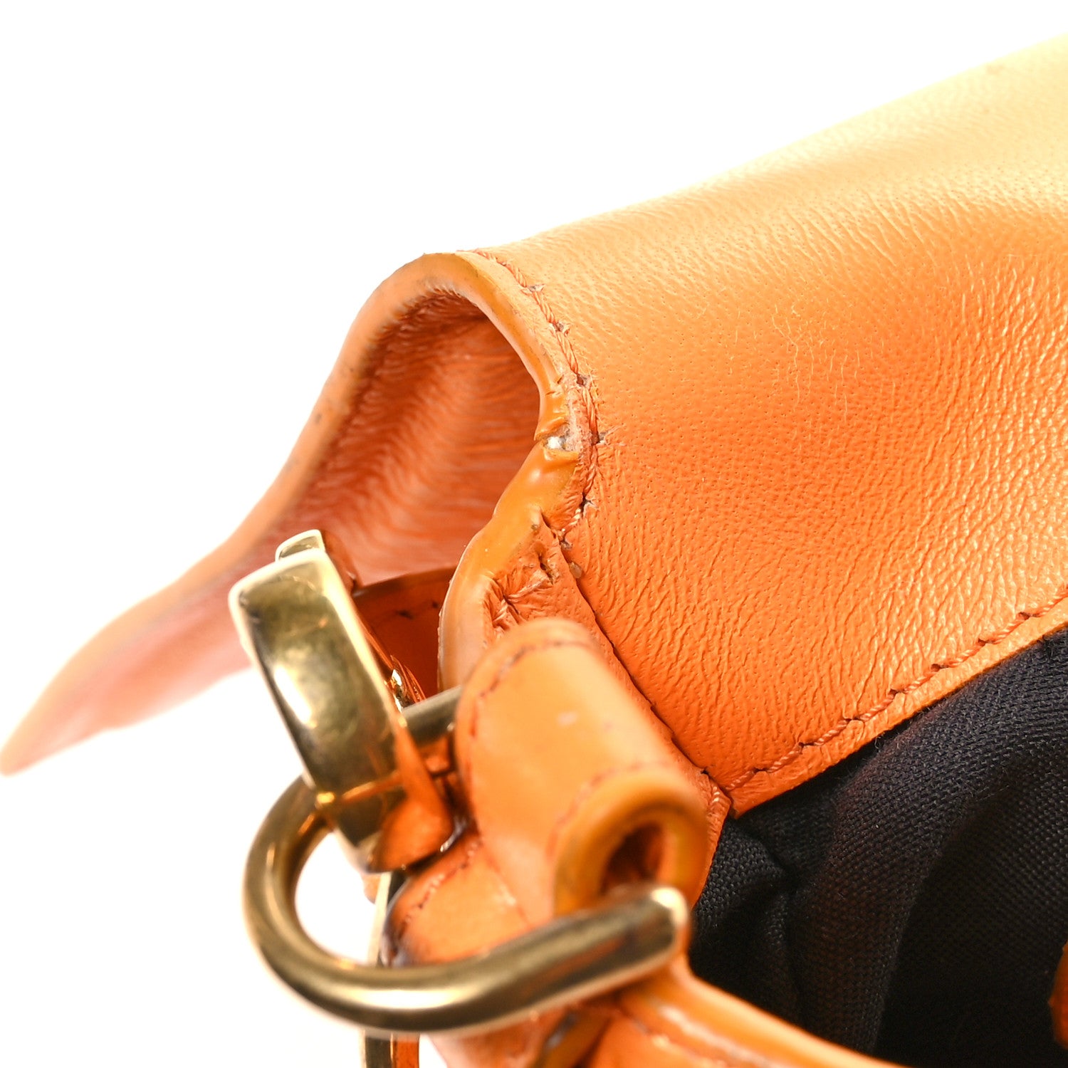 Fendi Nappa FF 1974 Embossed Baguette Clementine 13 of 15