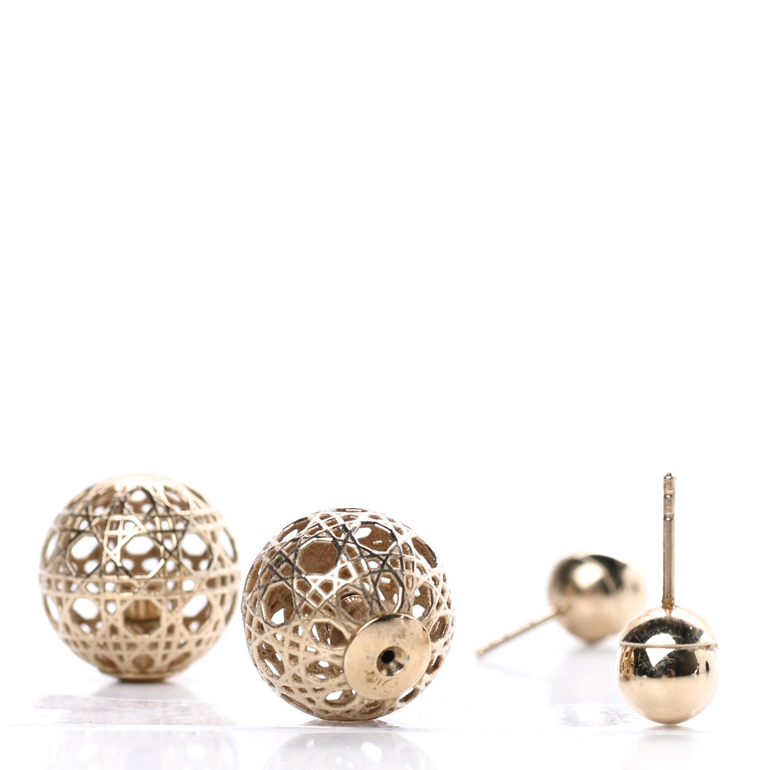 Christian Dior Cannage Mise En Dior Tribal Earrings Gold 3 of 4