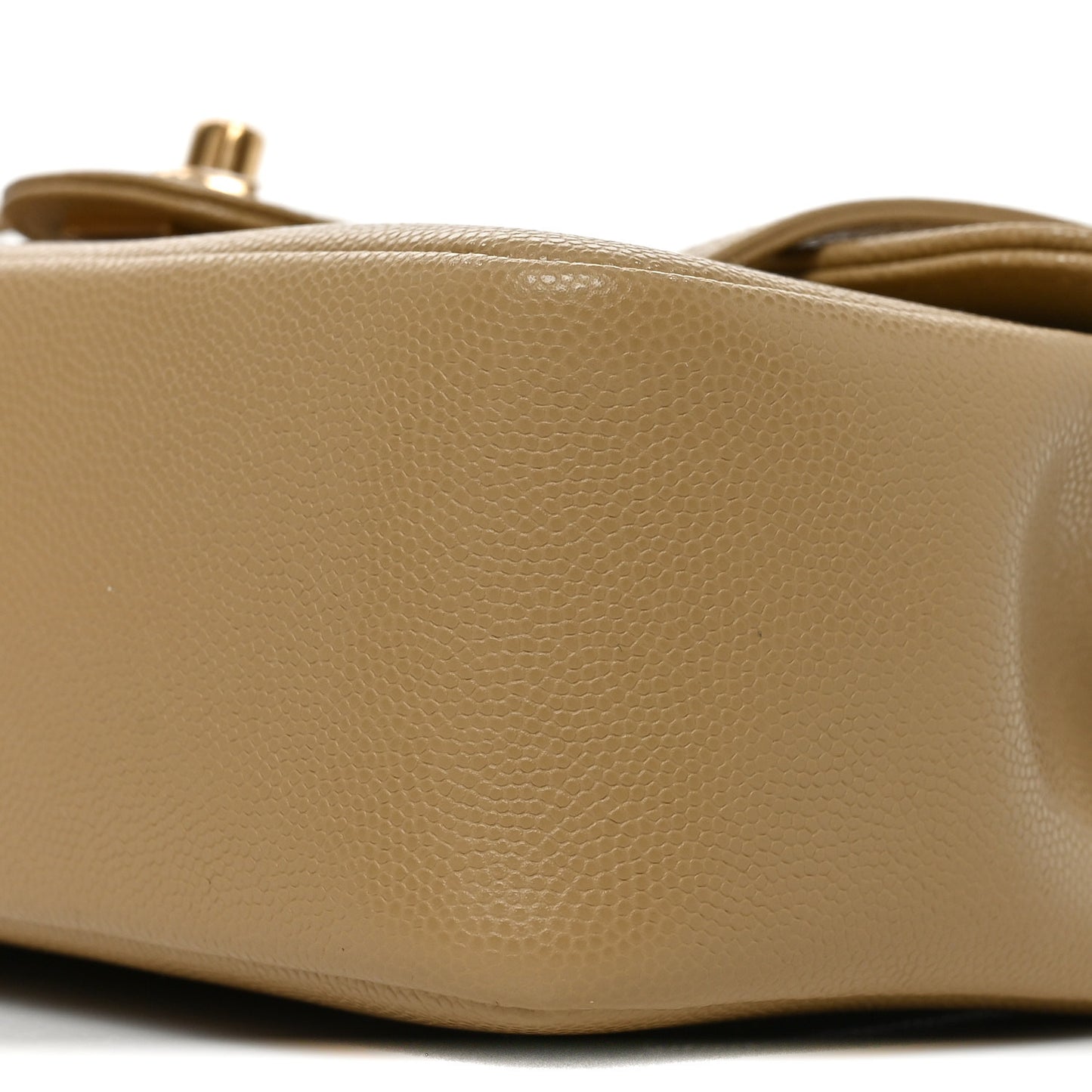 Shiny Caviar Preppy Coco Small Flap Beige
