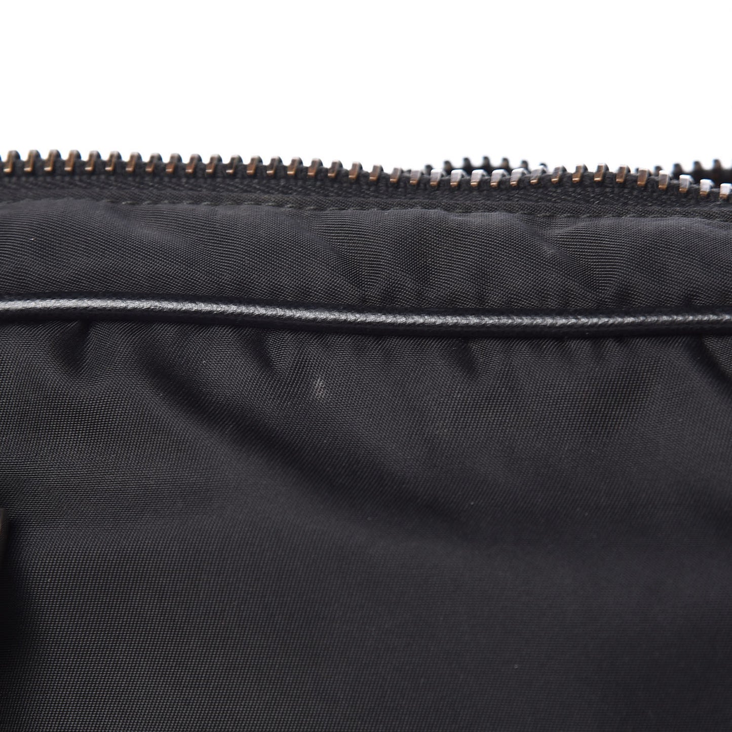 Tessuto Nylon Saffiano Metal Triangle Logo Work Bag Black