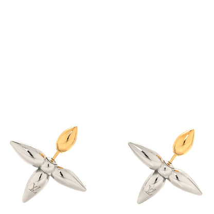 Louis Vuitton Metal Louisette Earrings Silver Gold 1 of 3