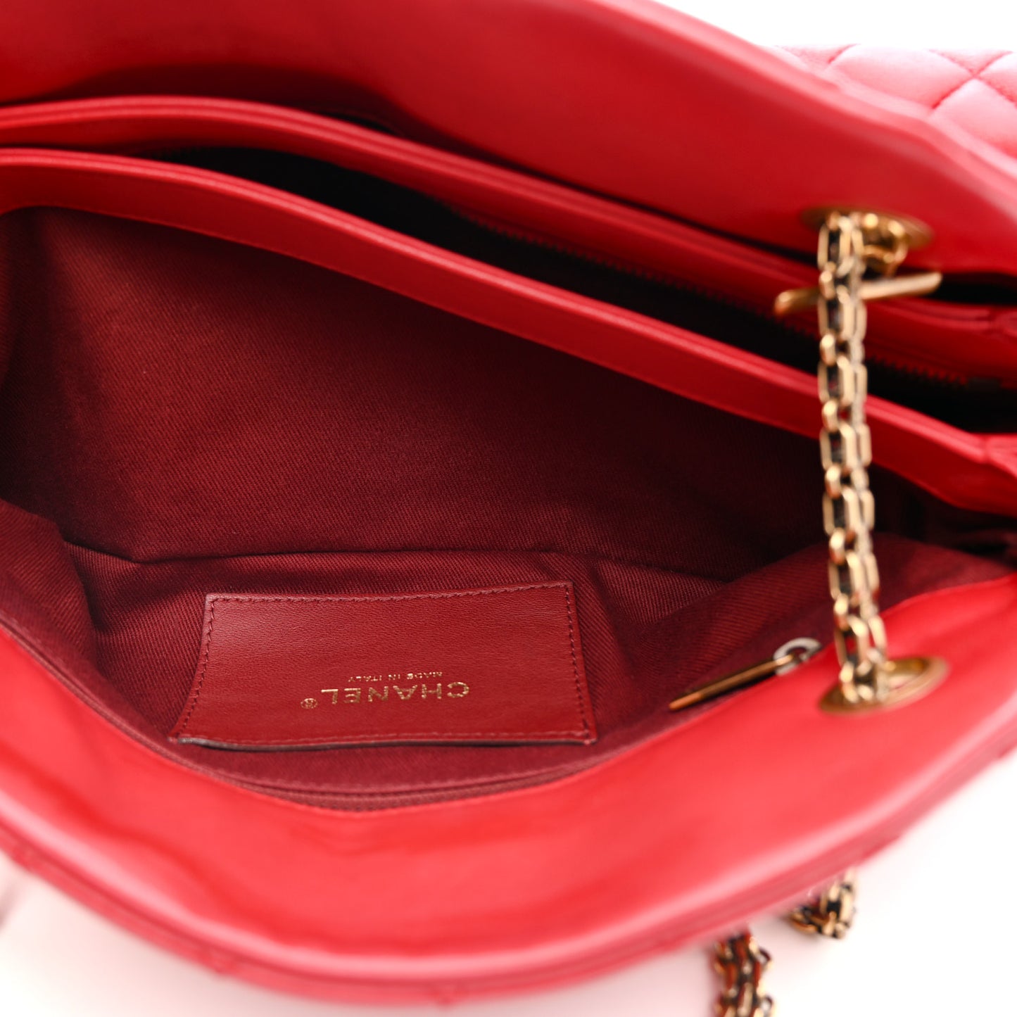 Calfskin Quilted Medium Just Mademoiselle Bowling Bag Red