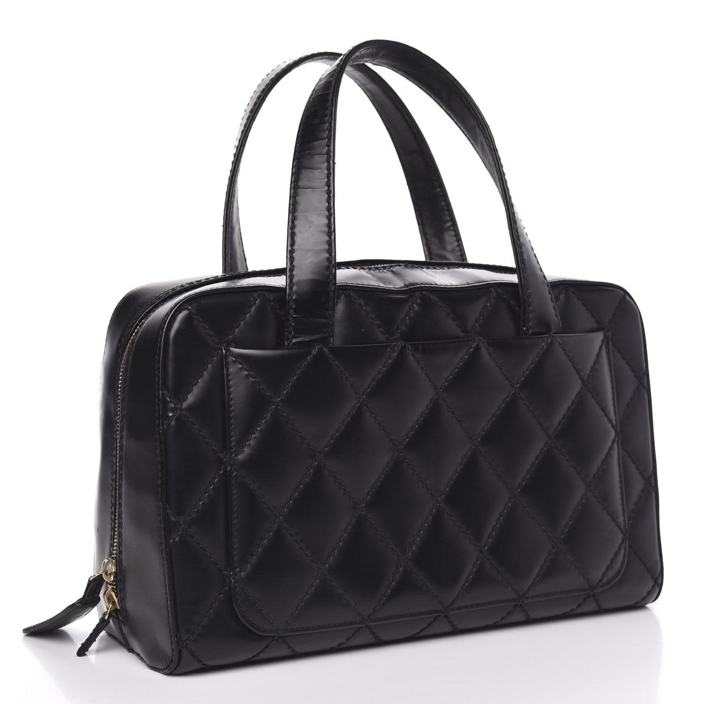 Calfskin Stitch Surpique Bowler Black