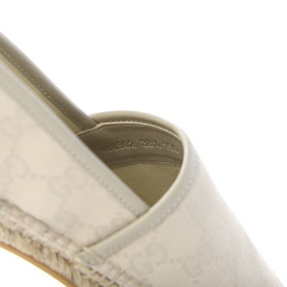 Gucci Washed Cotton Miro Soft Calfskin GG Monogram Espadrilles 38.5 White Mystic White 9 of 10