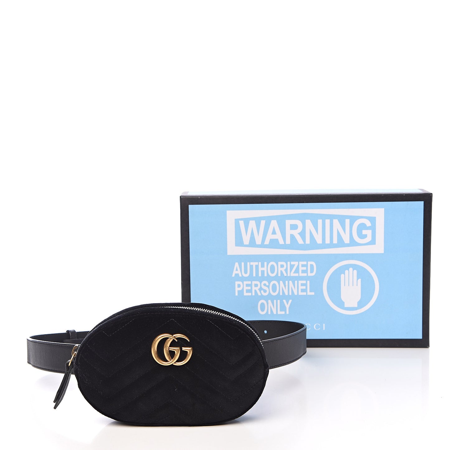 Velvet Matelasse GG Marmont Belt Bag 85 34 Black