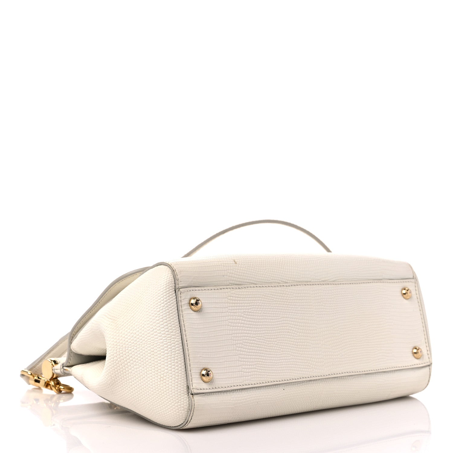 Dolce & Gabbana Stampa Iguana Crystal Medium Miss Sicily Satchel White 4 of 22