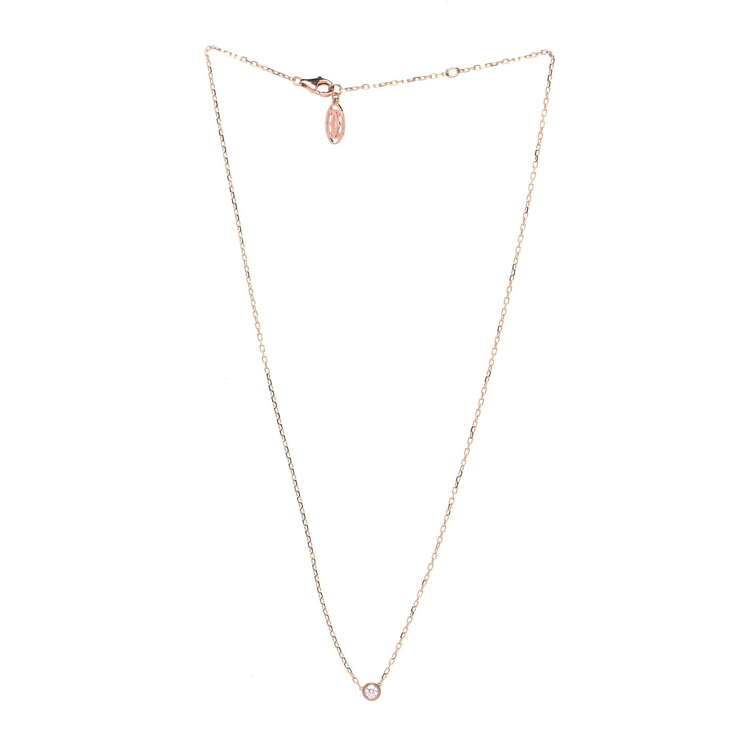 18K Pink Gold Diamond SM D'Amour Pendant Necklace