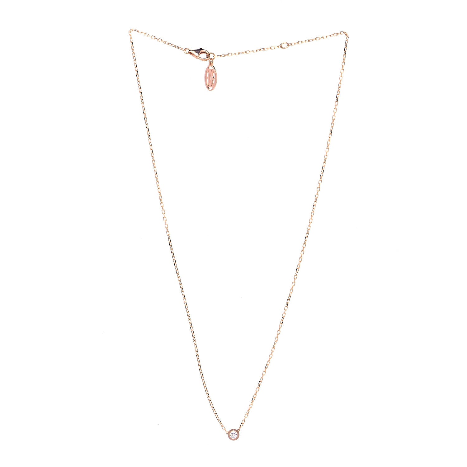 Cartier 18K Pink Gold Diamond SM D'Amour Pendant Necklace 3 of 4