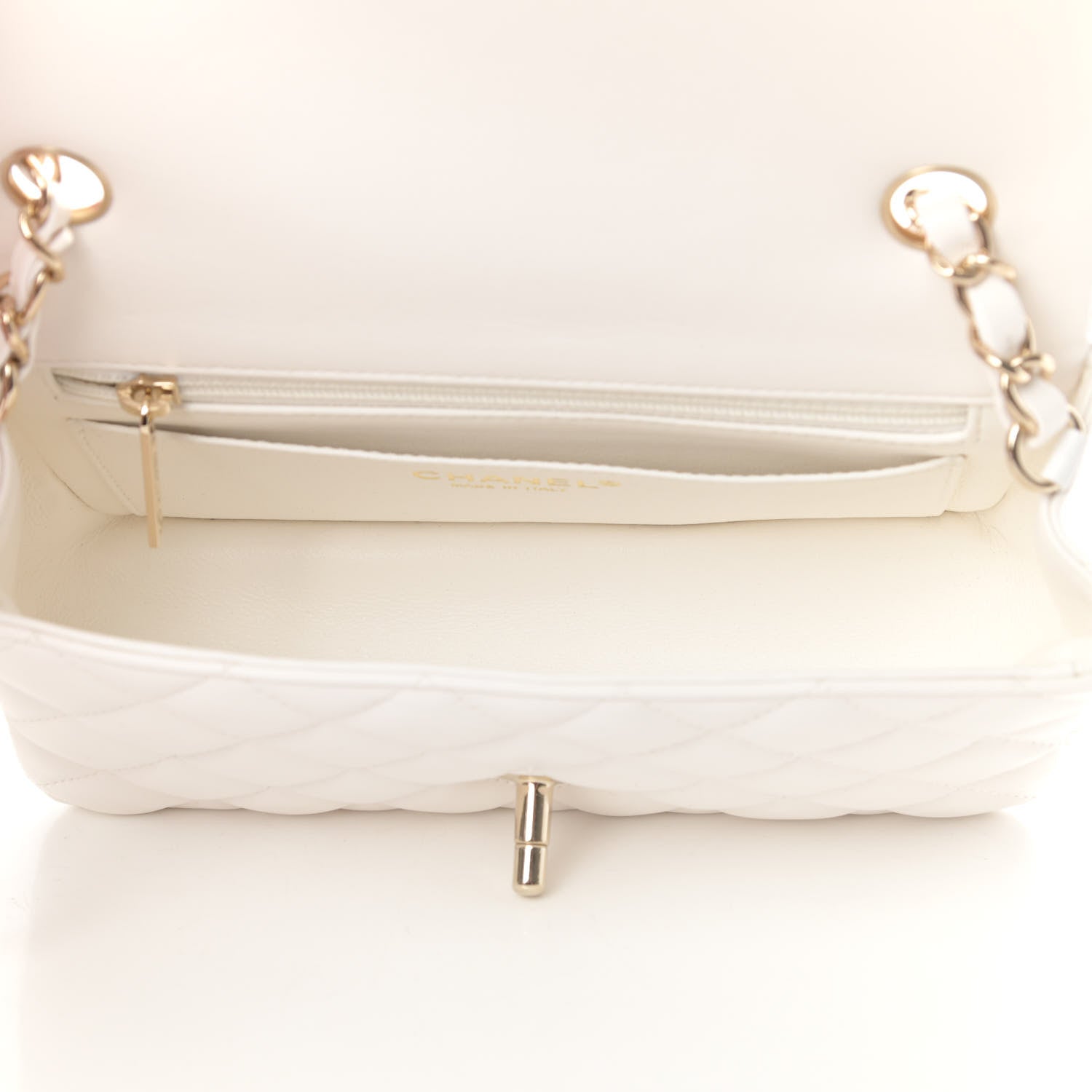 Chanel Lambskin Quilted Mini Rectangular Flap White 5 of 11
