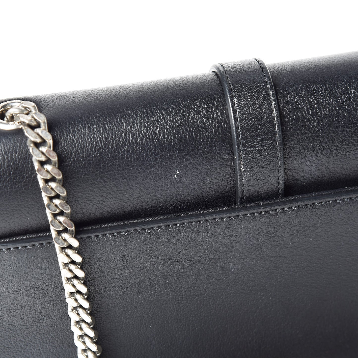 Calfskin Fringe Small Monogram Satchel Black